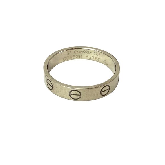 Cartier 18 K White Gold Love Small Model Wedding Band Ring Size 6 USA - Picture 1 of 16